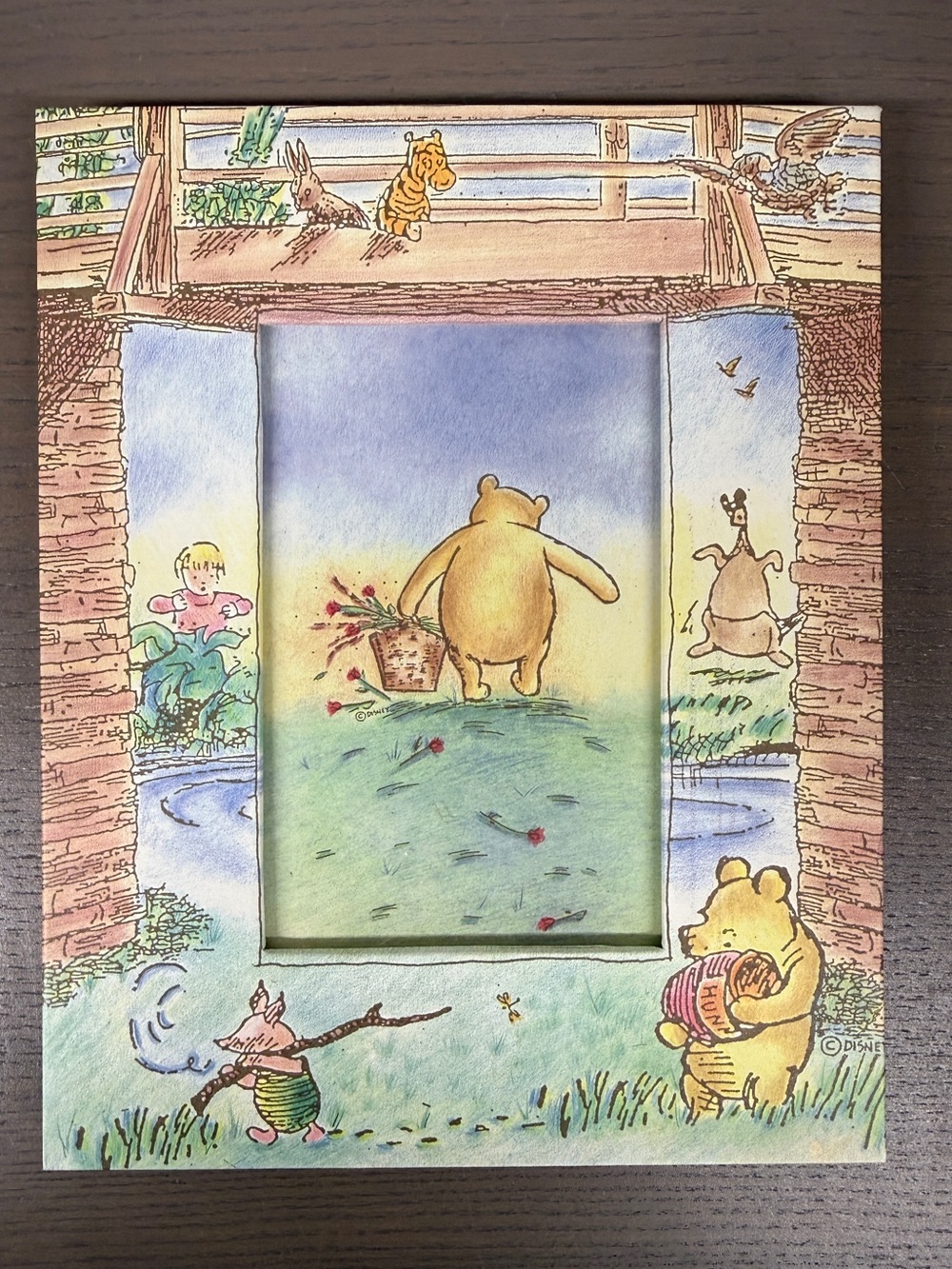 VTG Disney Charpente Classic Winnie the Pooh "Bridge" Photo Frame